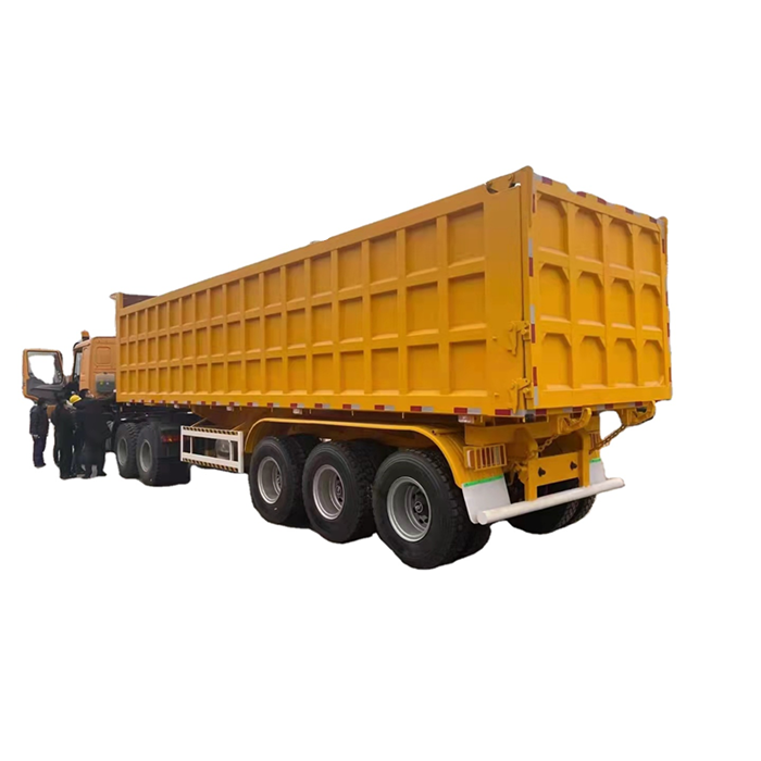 China Hyva Cylinder 4 Axles 80 Tons Rear Tipper End Dump Trailer