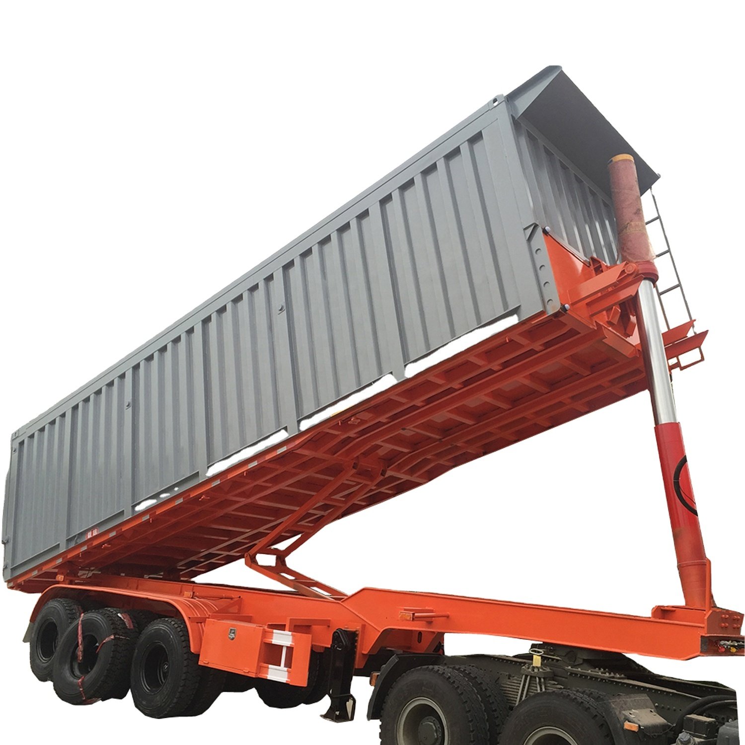 China Hyva Cylinder 4 Axles 80 Tons Rear Tipper End Dump Trailer