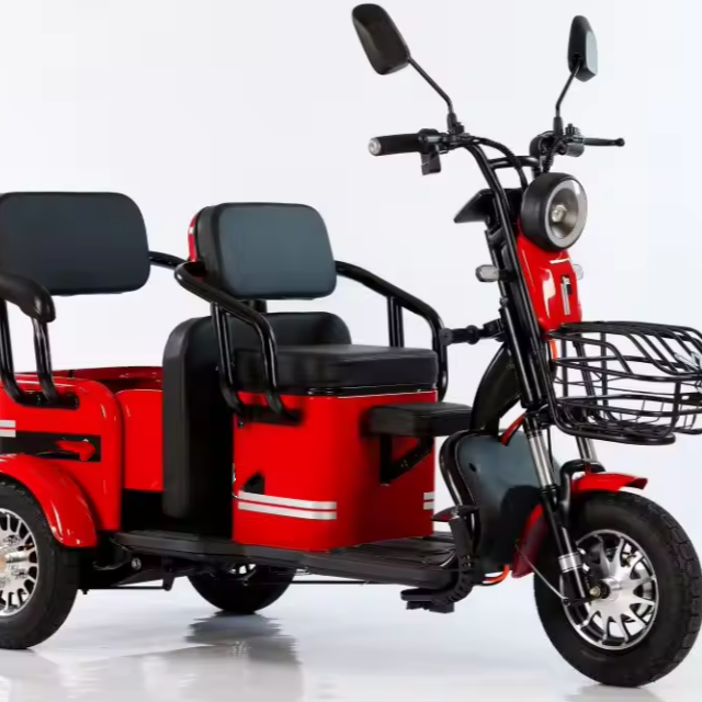 Electric Tricycles 3 Wheel Electric Cargo Bike Household Three-seat Adjustable Electric Tricycles