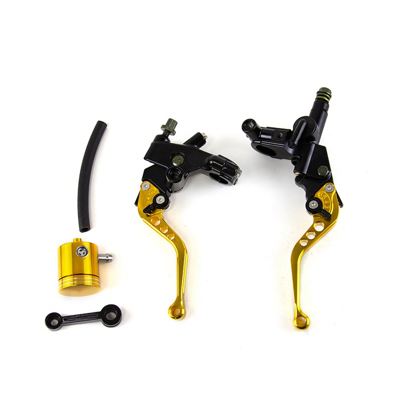 Universal CNC Aluminum Hydraulic Cylinder Master Reservoir Brake Lever Cable Clutch Handle Set