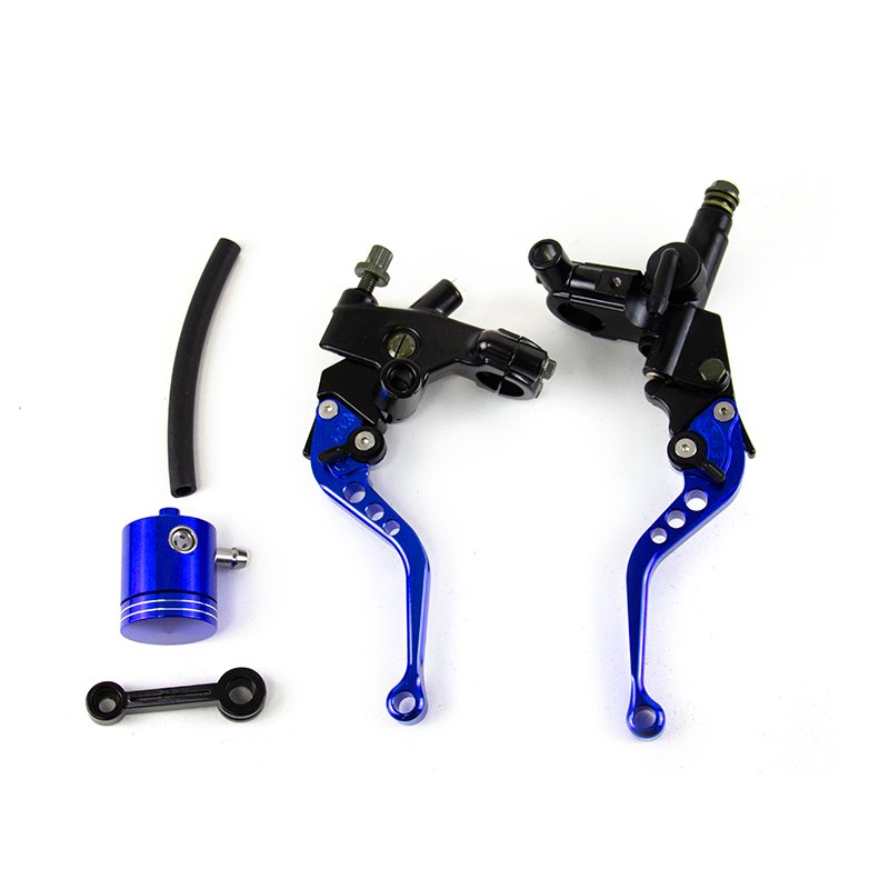 Universal CNC Aluminum Hydraulic Cylinder Master Reservoir Brake Lever Cable Clutch Handle Set
