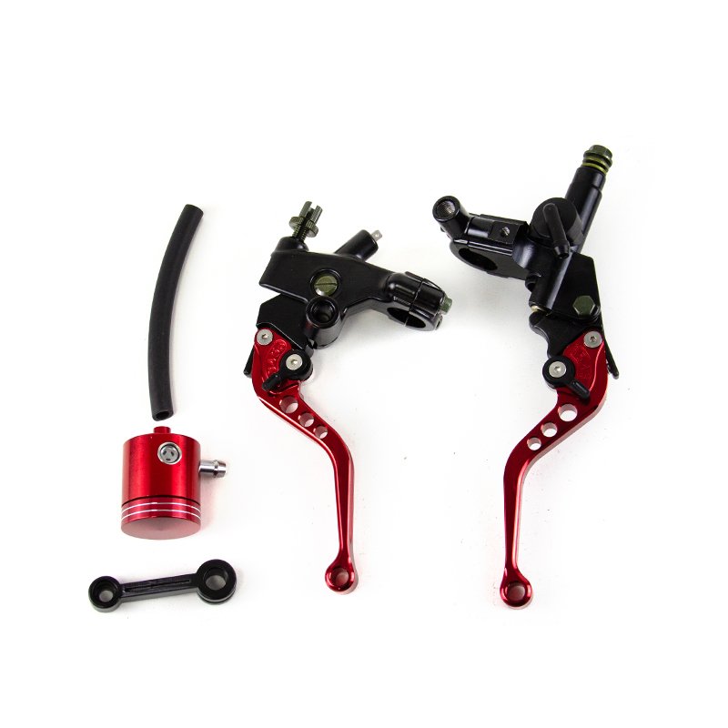 Universal CNC Aluminum Hydraulic Cylinder Master Reservoir Brake Lever Cable Clutch Handle Set