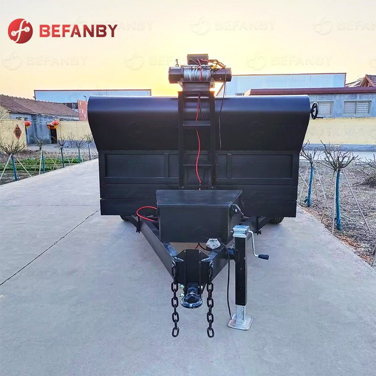 CE 3-stages Telescopic Hydraulic Cylinder 5ton Dump Farm Trailer for Sale