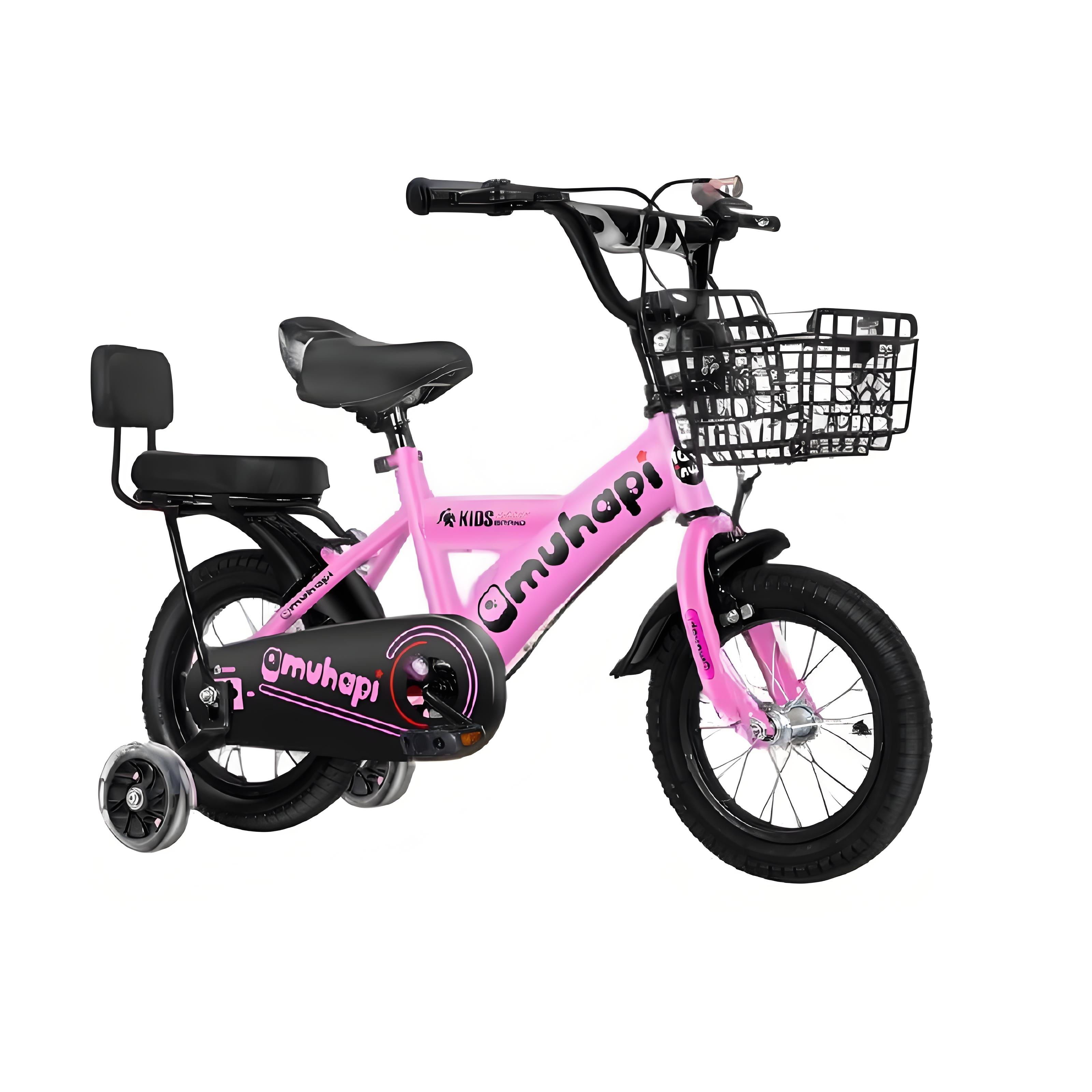 New Design 12-Speed Carbon Steel Kids Bicycle with Front Rear Double Brakes Training Wheels Available 12' 14' 16' 18' 20' Inches