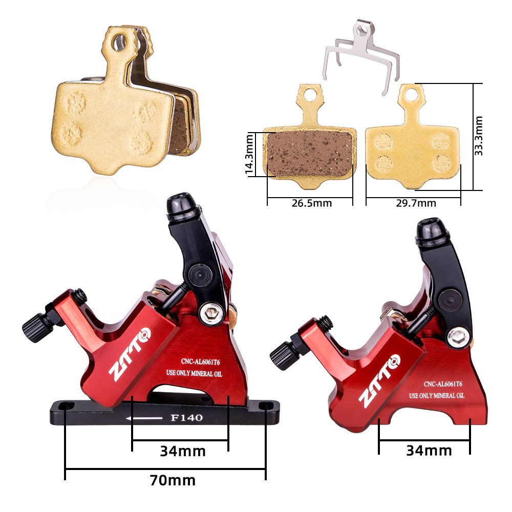 ZTTO Gravel Road Bike Hydraulic Disc Brake Flat Mount CX Rotor Brake Caliper CNC Bicycle Mechanical Wire Pull Cooling Pads 105