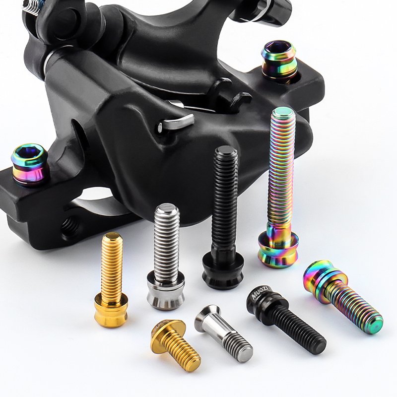 23064 MUQZI M5/M6 Folding Road MTB Bike Titanium Screw Bicycle Stem Bolts Headsets Cap Brake Caliper Pulley Disc Rotor Ti Screw