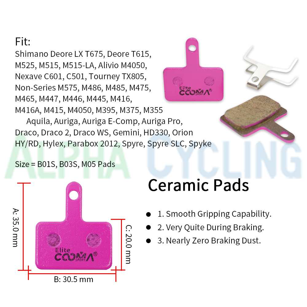 Ceramic Bicycle Brake Pads for Avid SHIMANO Magura Hayes Formula Hope Tektxo ZOOM