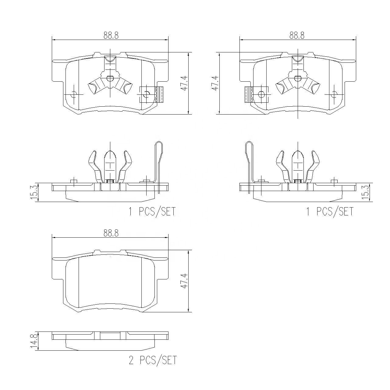 High Performance Factory Auto Parts Brake Pads (Pastillas De Freno) OEM Disc D1086/wva 23736/24231/24232 Is Rear Axle Brake