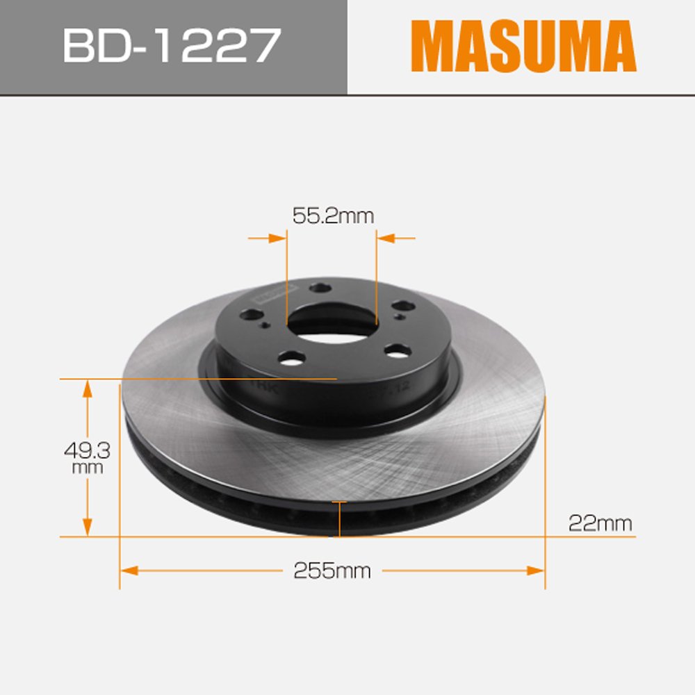 BD-1227 MASUMA Suppliers Auto Parts Accessories Brake Disc 43512-47030 for TOYOTA PRIUS NHW20