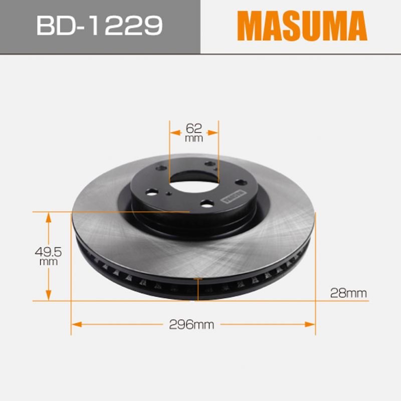 BD-1229 MASUMA Car Parts Braking Discs 43512-33140 43512-42100 43512-06150 43512-06090 for TOYOTA VANGUARD ASV61L