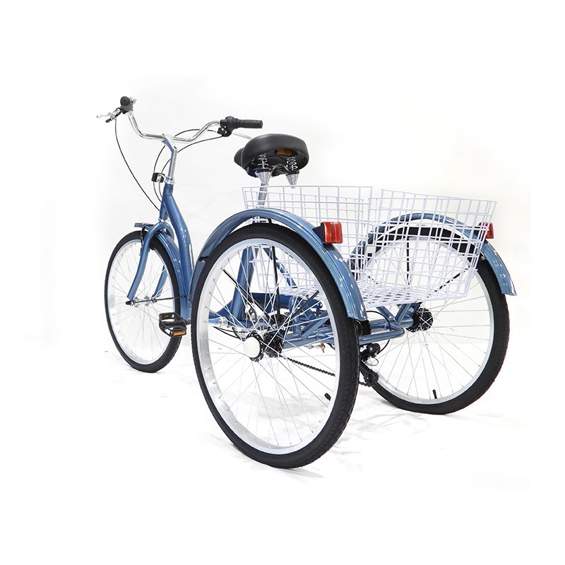 26inch 7Speed 3-wheel Bicycle for Adult Tricycle Seat Height Adjustable 3 Big Wheels Adult Tricycle Bike Pedicab