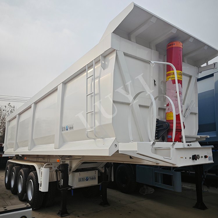 4 Axle U Shape Hydraulic Cylinder Rear End Dump Tipping Tipper Semi Truck Trailer for Sale