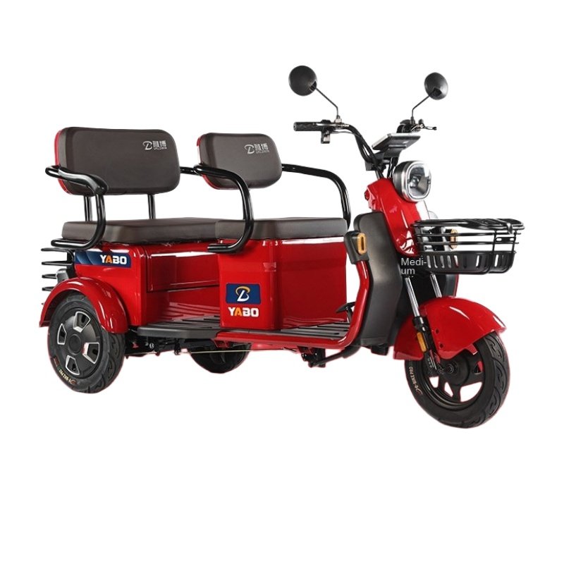 Factory Direct High Quality 3-Wheel Electric Bicycle for Adults 3-Seater Child Passenger Open 48v Drum Brakes Direct Pickup