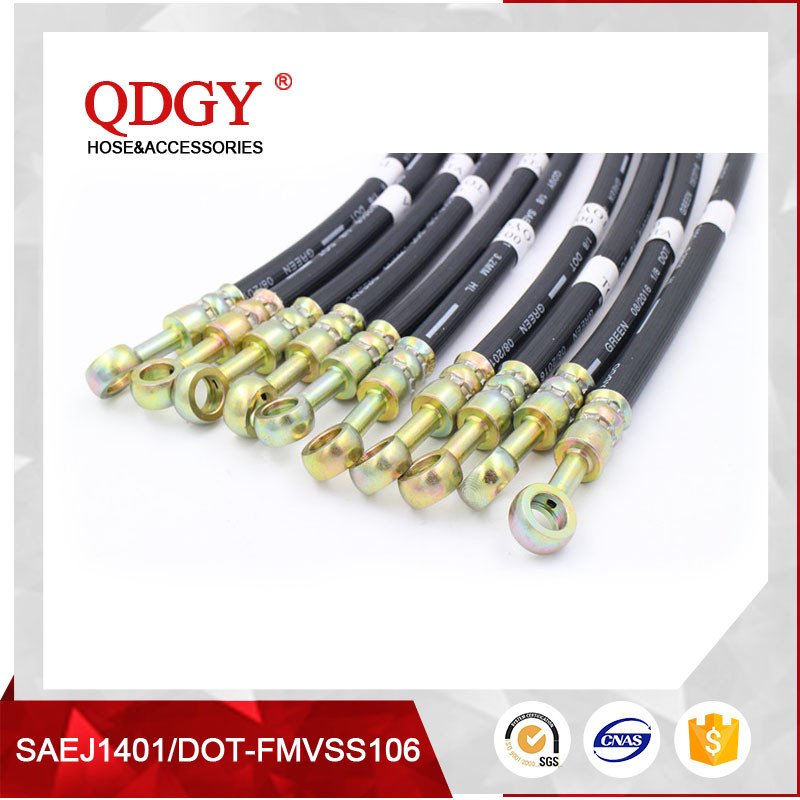 SAE J1401 FMVSS106 Certified Motorcycle Brake Hose Durable Steel & Rubber Material Auto Brake Hoses