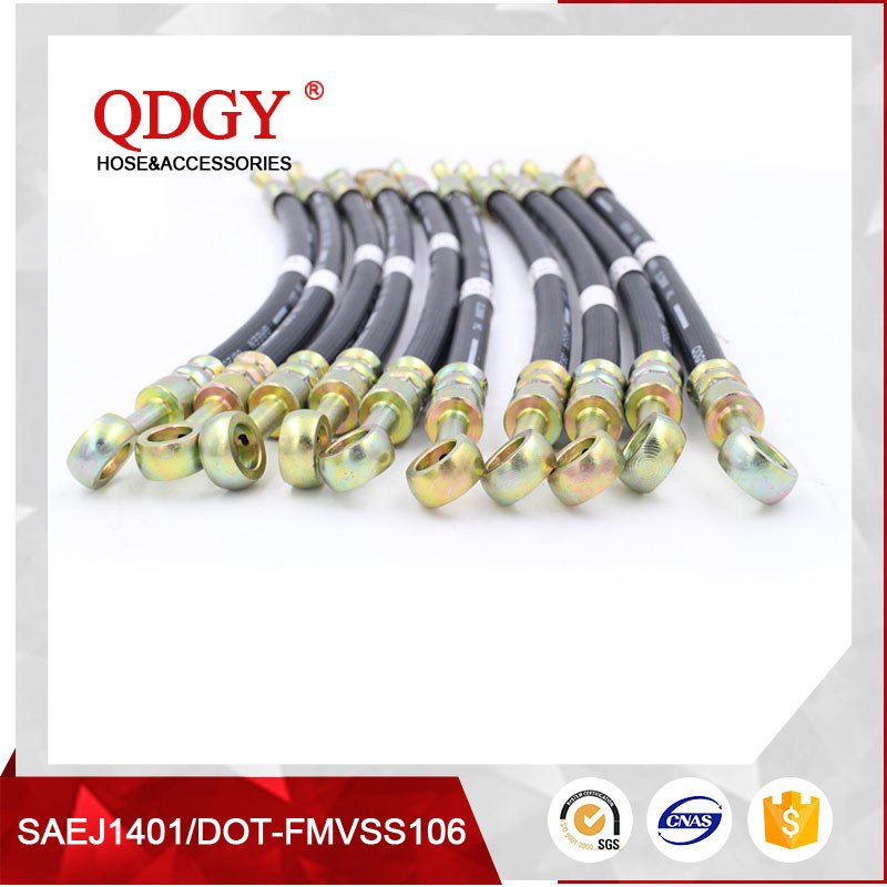 SAE J1401 FMVSS106 Certified Motorcycle Brake Hose Durable Steel & Rubber Material Auto Brake Hoses