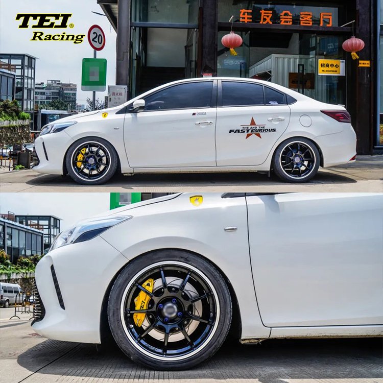 Front Big Brake Kit 4 Piston Caliper with 330*28 mm Rotor BBK Auto Brake System for toyota VIOS 17 Inch Car Rim