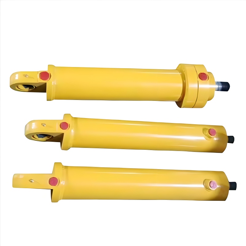 China Manufacturers 5.4 Tons Engineering Double Acting Hydraulic Cylinders With Flange Earring Mounting