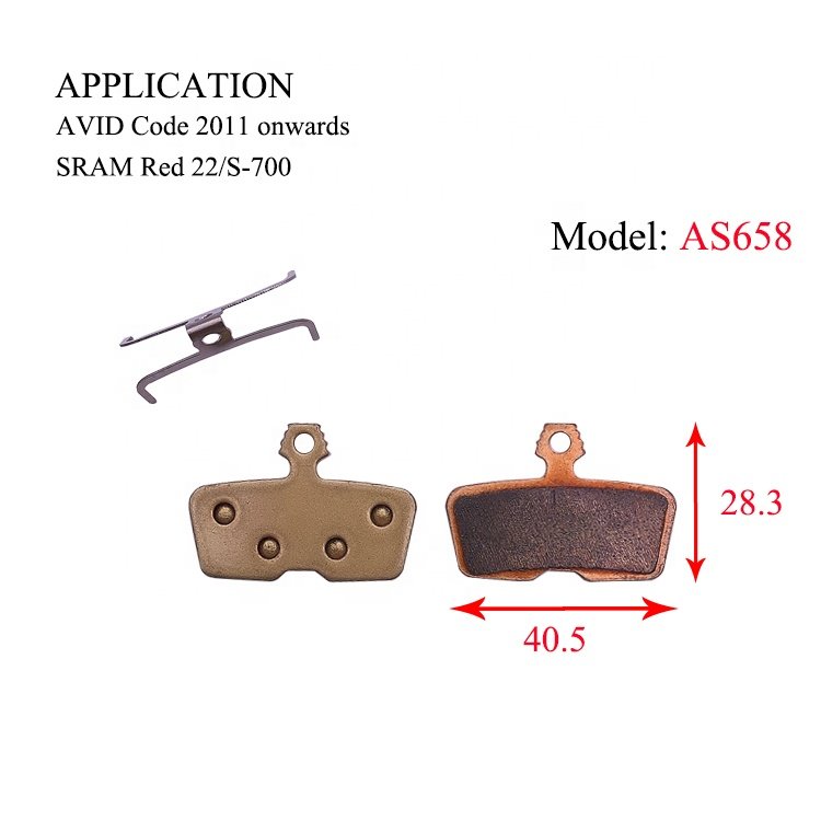 AS658, Sintered Bicycle Disc Brake Pads Used for AVID Code 2011 Onwards SRAM Red 22/S-700