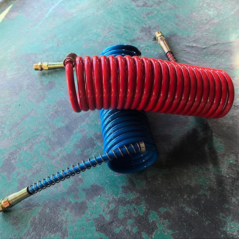 Spiral Polyurethane Pu Coil Pneumatic Blue and Red Air Brake Hose for Semi Truck Tractor Trailer