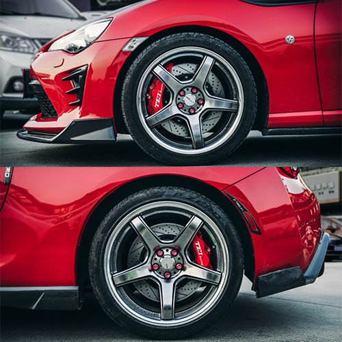 P60ES Front Big Brake Kit 6 Piston Caliper with 355*32 mm Rotor BBK Auto Brake System for Toyota 86/GT86 2019 Year 18 Inch Rim