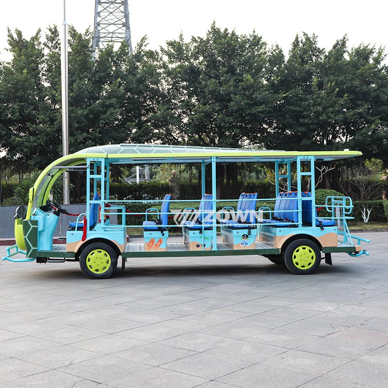 Electric Sightseeing Bus Tour Bus With Door Scenic Spots Cartoon Bus With air Conditioning