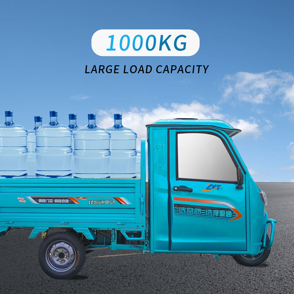 High Power Electric Tricycle Cargo Compartment Semi Closed for Cargo Transportation Climbing Agricultural Use