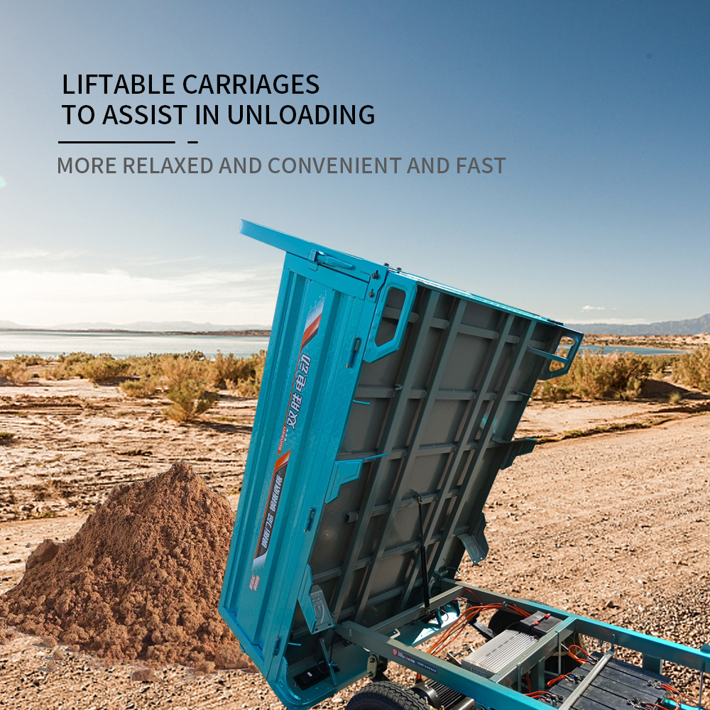 High Power Electric Tricycle Cargo Compartment Semi Closed for Cargo Transportation Climbing Agricultural Use