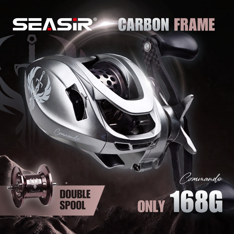High Quality Commando OEM Black Baitcasting Reel Ultralight BFS Double Spool NMB BB Ratio 7.1:1 Power Drag 9kg Fishing