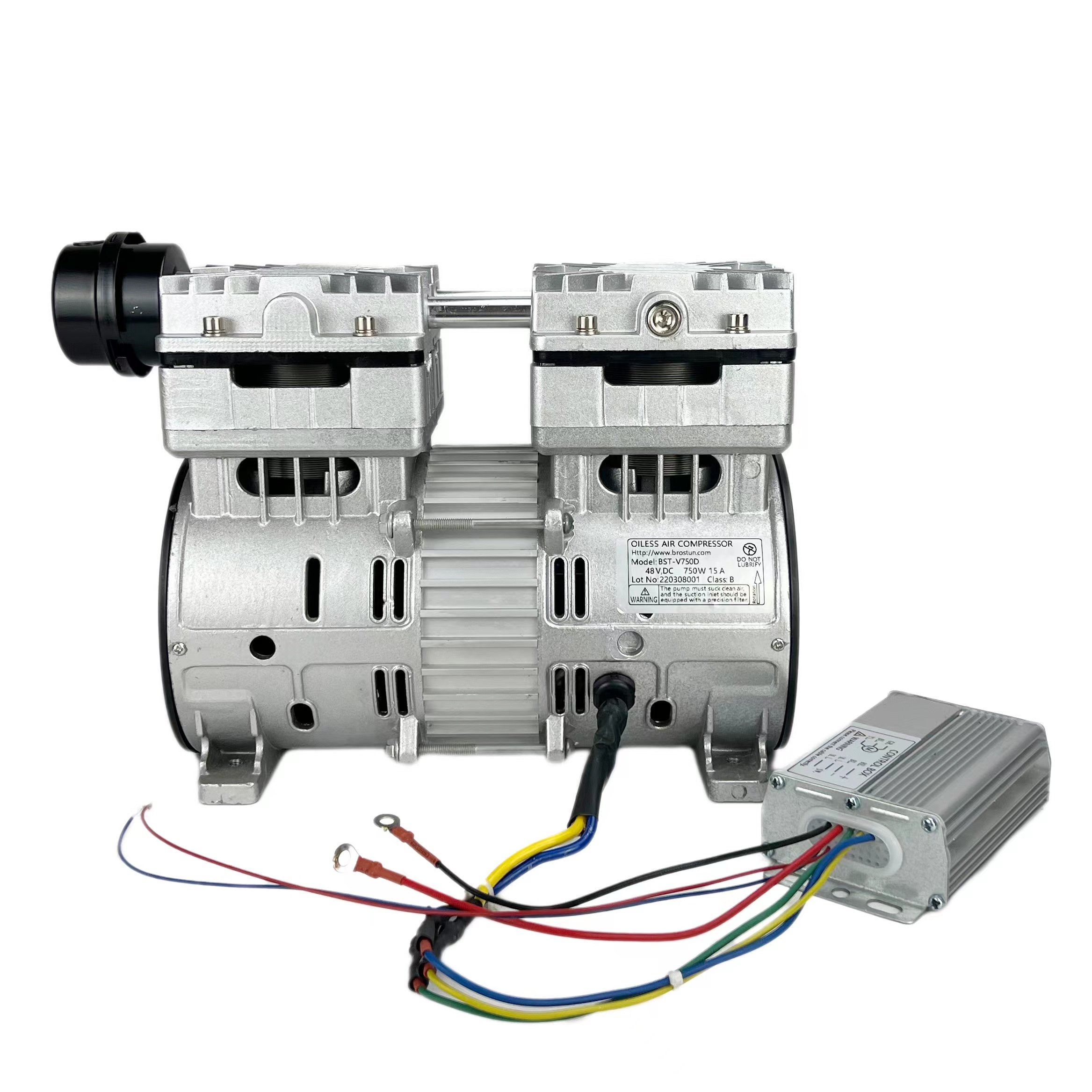 DC Compressor Vacuum Pump Electric Vehicle Brake Master Cylinder Shinkansen BLDC 48v 750W Oil-free air Compressor for Oxygen