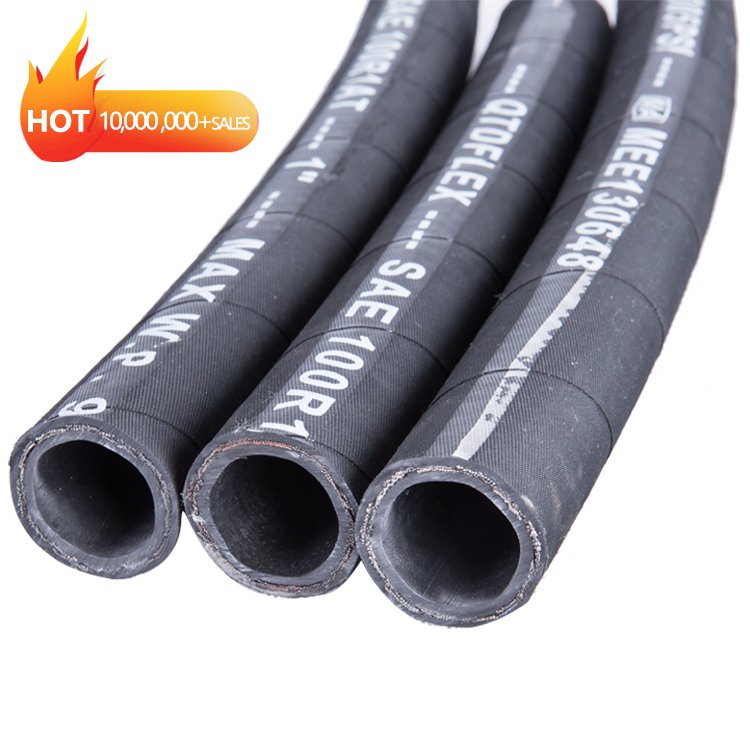 Customize High Pressure Steel Wire Braided SAE 100R1R2R3R4R6 1/4" 5000 Ps Reusable Rubber Hydraulic Hose Pipe