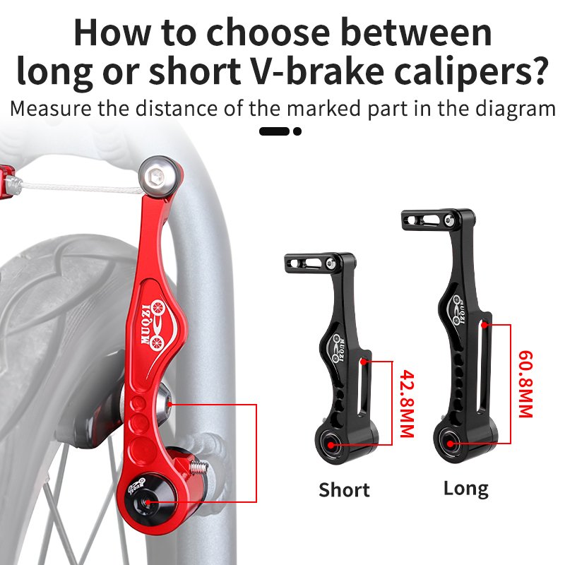 MUQZI V Brake Caliper Aluminum Alloy Short Long Arm Mountain Bike Front Rear V Brakes Caliper for Folding Road Bicycles