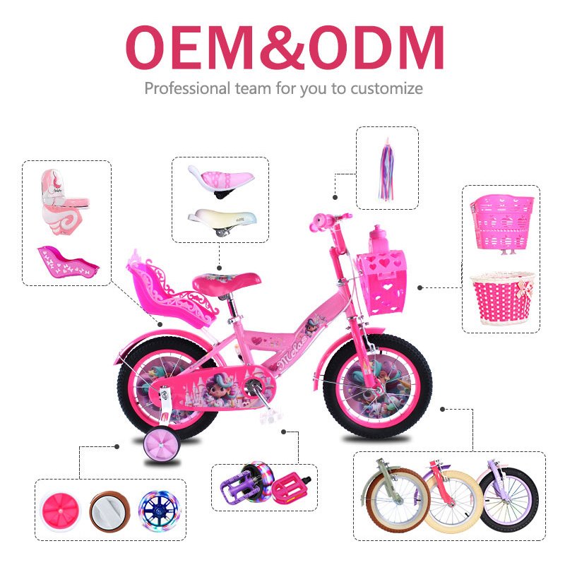 Cheap Price 12'' 16'' 20 Inch Mini Bisicleta Baby Cycle 3 5 6 8 Year Children's Bicycle Girls Kids Bike with Doll Seat