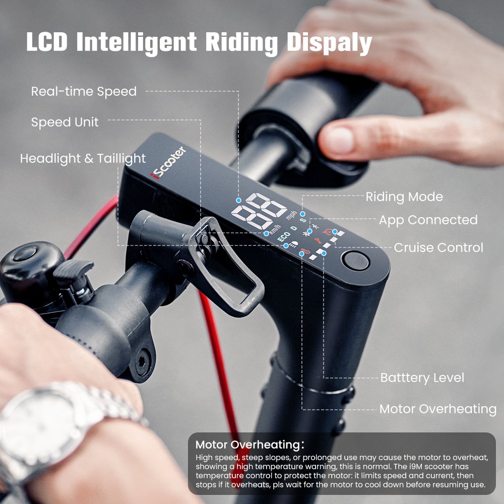 IScooter New I9M 7.5Ah 500W Electric Scooter 10inch Foldable Scooter Electric Kick Scooter 35km/h Adult EScooter