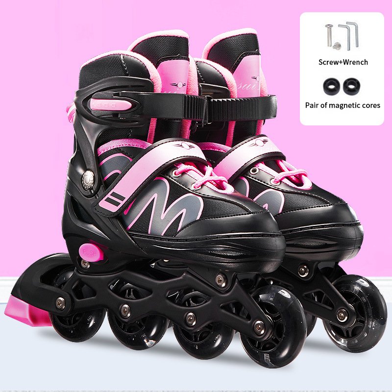 EACH Skates Wholesale Adjustable 4 Wheel Roller Skate Inline Single Patines 4 Ruedas Flash Pvc Roller Skates for Kids
