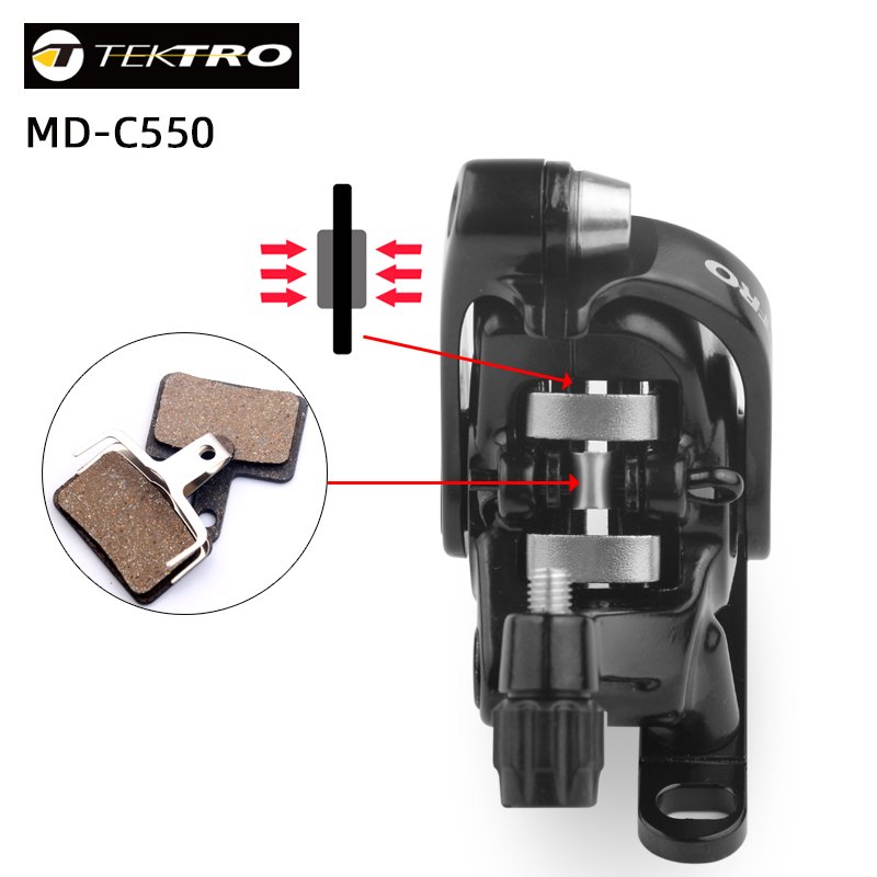 TEKTRO MD-C550 Road Bike Dual Piston Cable Caliper Front/Rear Aluminum Alloy Mechanical Disc Double Brakes Bicycle Parts