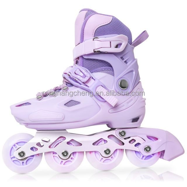 Custom Girl's Inline Skates Adjustable Size Removable Brake ABEC-7 Bearings Indoor Outdoor Skating Flashing Roller Product