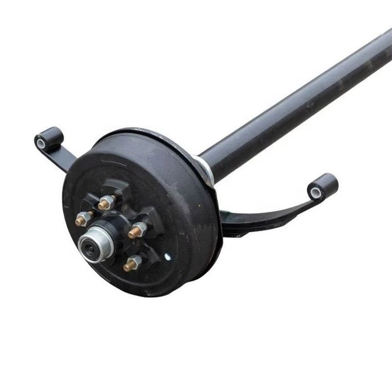 3.5k 3500 Lbs Round Solid Utility Trailer Axle Kits With Hub Drum Electric Brake