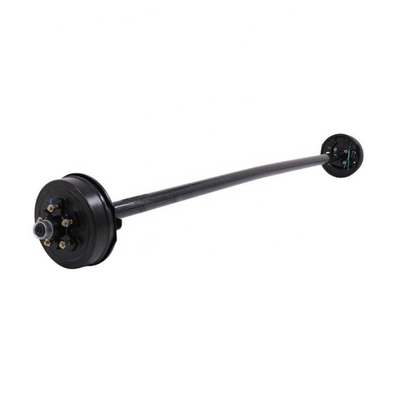 3.5k 3500 Lbs Round Solid Utility Trailer Axle Kits With Hub Drum Electric Brake