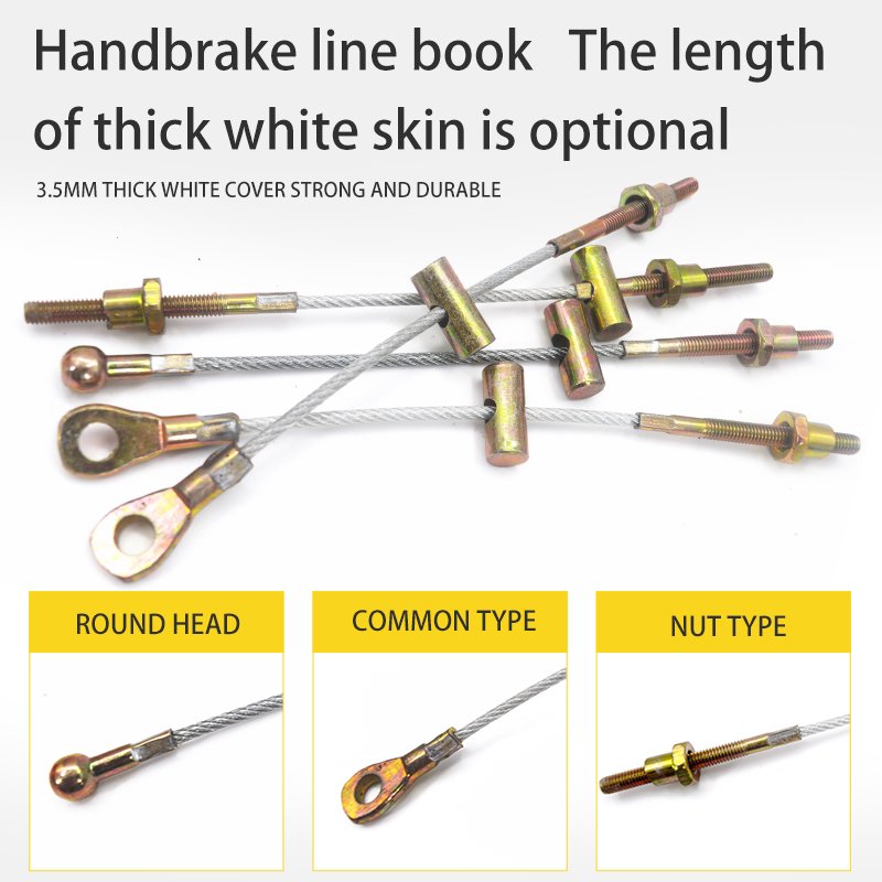 Electric Motorcycle Tricycle Handbrake Pull Cable Flat Head Brake Wire