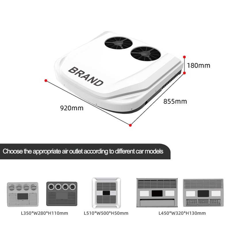 Parking Cooler 12V24V48V Electric Rooftop Air Conditioner for RV Truck 12volt Double Fans Dual Rotor Compressor air Conditioning
