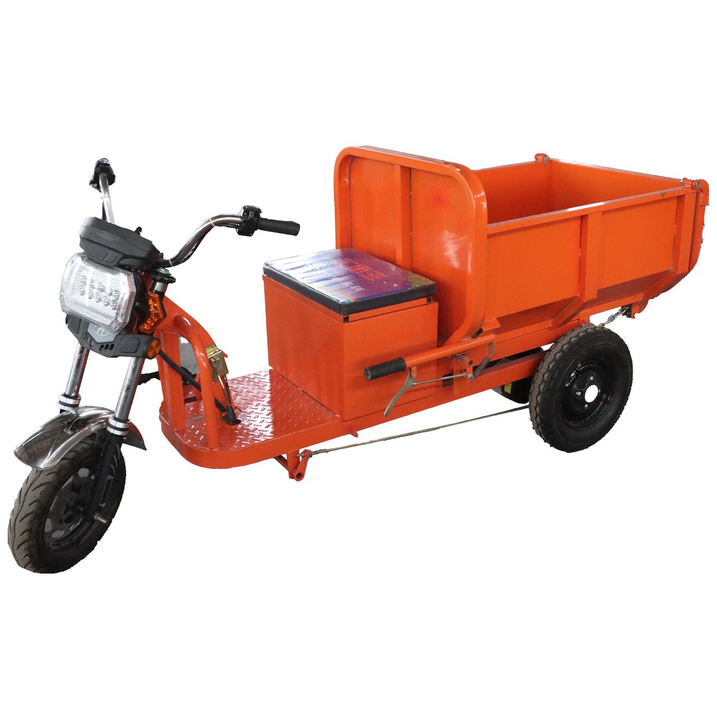 New Designed Electric Wheelbarrow With Motor and Brake 3 Wheels 500kg Capacity Battery Power Easy Turning Mini Dumper Trolley