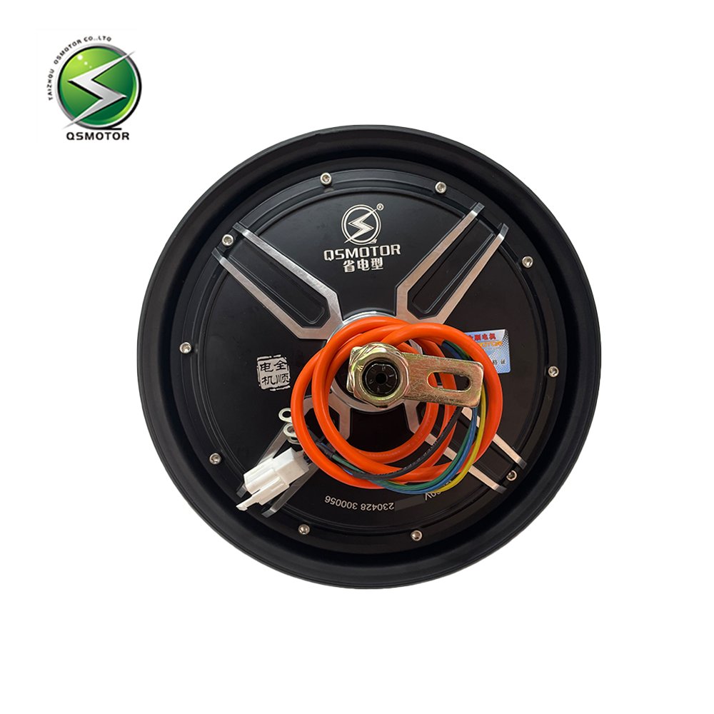 QSMOTOR 10 "V2 2000W 45H Modified 48-96V Brushless DC Drum Brake Motor Suitable for Electric Motorcycles