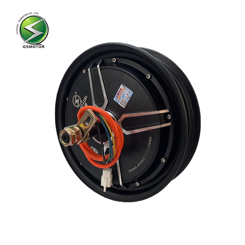 QSMOTOR 10 "V2 2000W 45H Modified 48-96V Brushless DC Drum Brake Motor Suitable for Electric Motorcycles