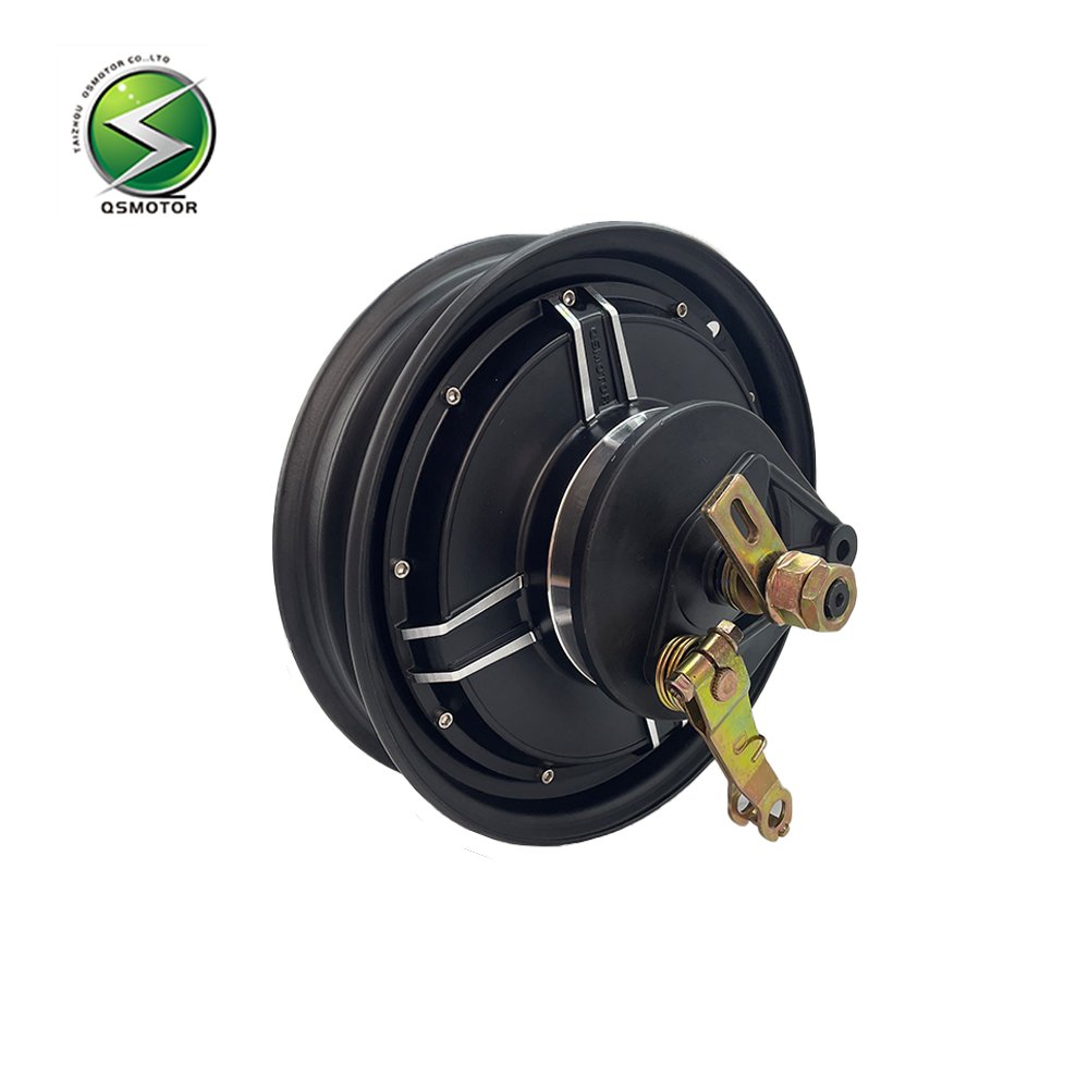 QSMOTOR 10 "V2 2000W 45H Modified 48-96V Brushless DC Drum Brake Motor Suitable for Electric Motorcycles