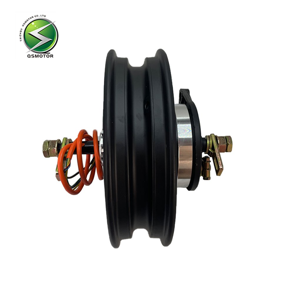 QSMOTOR 10 "V2 2000W 45H Modified 48-96V Brushless DC Drum Brake Motor Suitable for Electric Motorcycles
