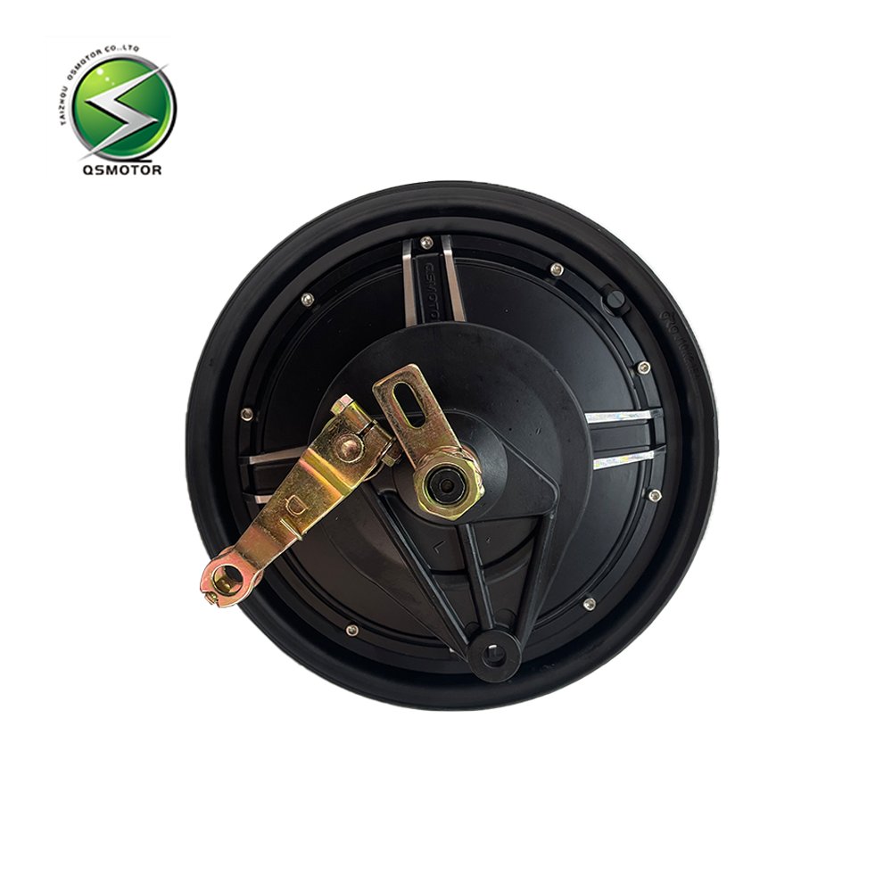 QSMOTOR 10 "V2 2000W 45H Modified 48-96V Brushless DC Drum Brake Motor Suitable for Electric Motorcycles