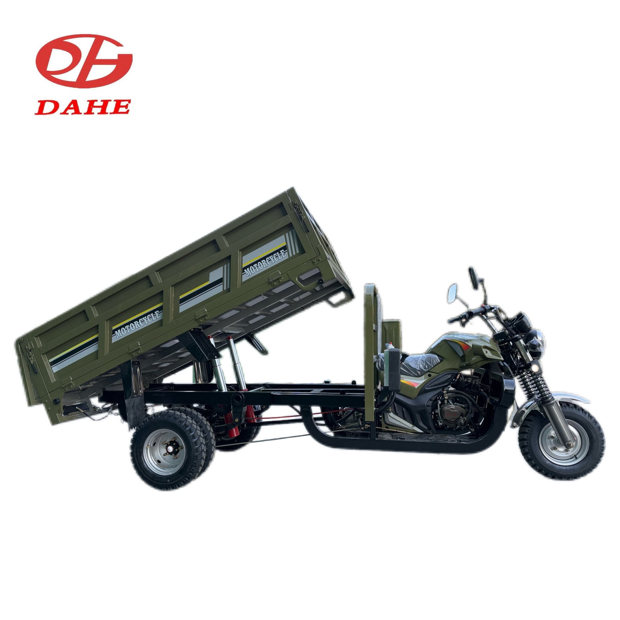Factory Dual Water Cooled Engines Five Tires Self-unloading Gasoline Tricycle With Big Power/Powerful Tricycle for Cargo