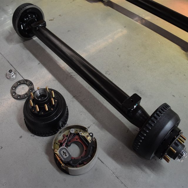10K LBS Heavy Duty Trailer Axle Assembly With Electric Brakes and Hub and Drums Assembly