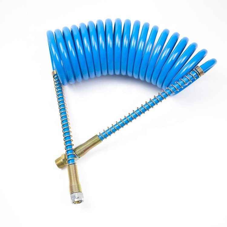 China Price Semi Truck air Hose Red and Blue Trailer air Brake Hose PU PA Flexible Spiral Coil Hose