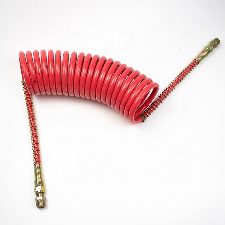 China Price Semi Truck air Hose Red and Blue Trailer air Brake Hose PU PA Flexible Spiral Coil Hose